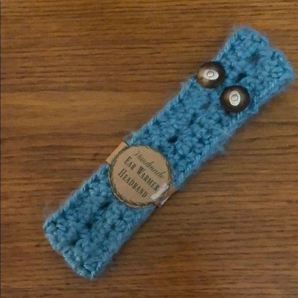 NWT-Turquoise Blue Ear Warmer w/Decorative Buttons - Picture 7 of 7